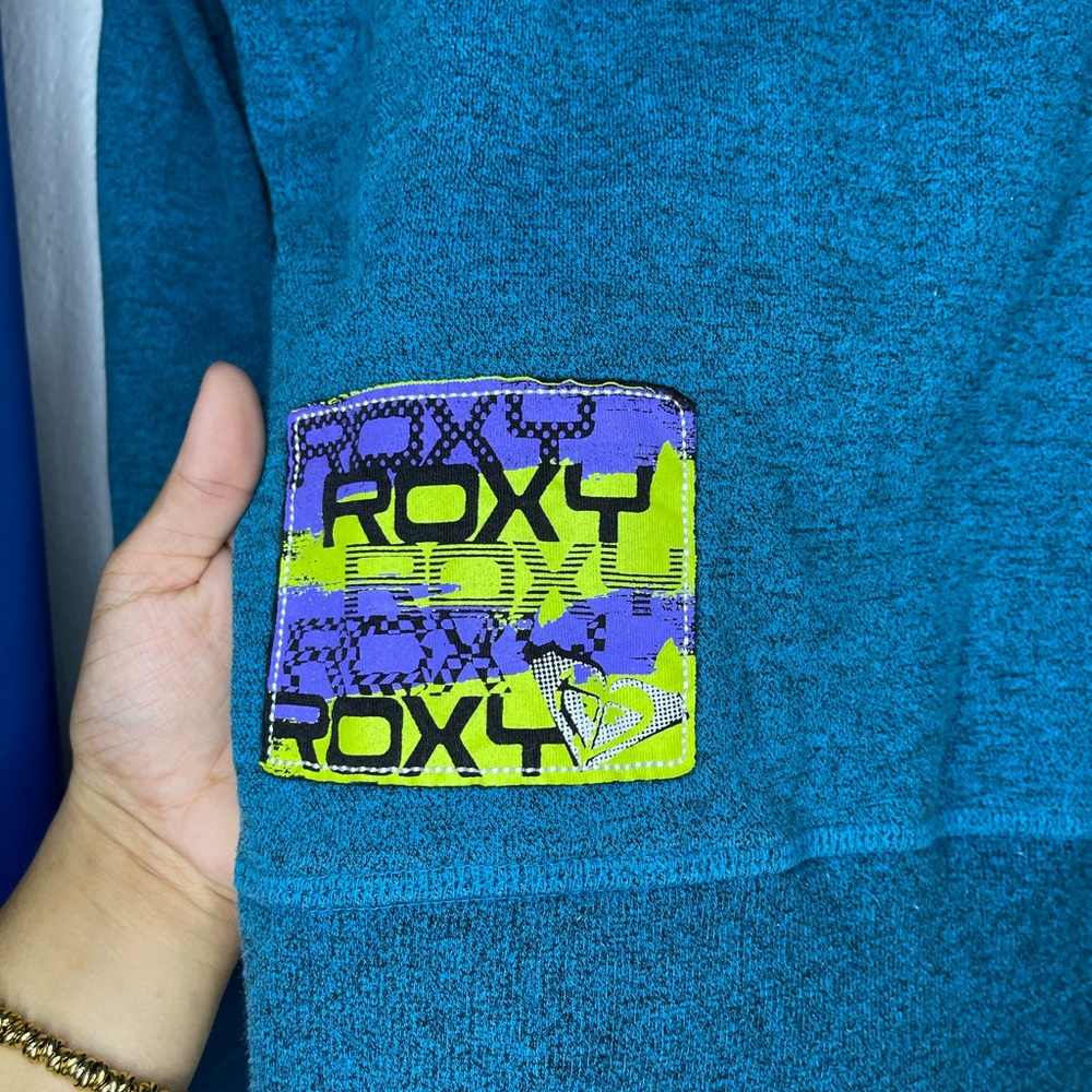 Y2K Roxy zip up hoodie. Patchwork details.